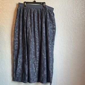 Lane Bryant Steel Gray/blue Lace Overlay A-Line Maxi Midi Skirt 14/16